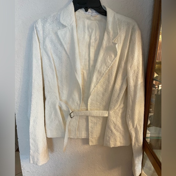 Express Jackets & Blazers - Express Women’s White Vintage Jacket Y2K Cotton Eyelet Material